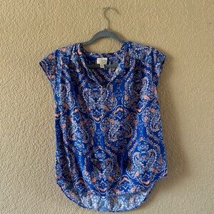 Blue Paisley Women's Top